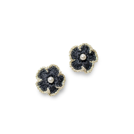 Blossom Golden Crochet Pierce Grey