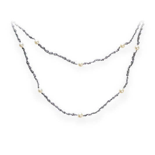 Delicate Double Strand Pearl Necklace Brilliant