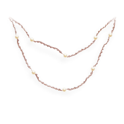 Delicate Double Strand Pearl Necklace Dusk
